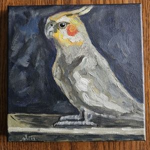Oil Painting cute bird